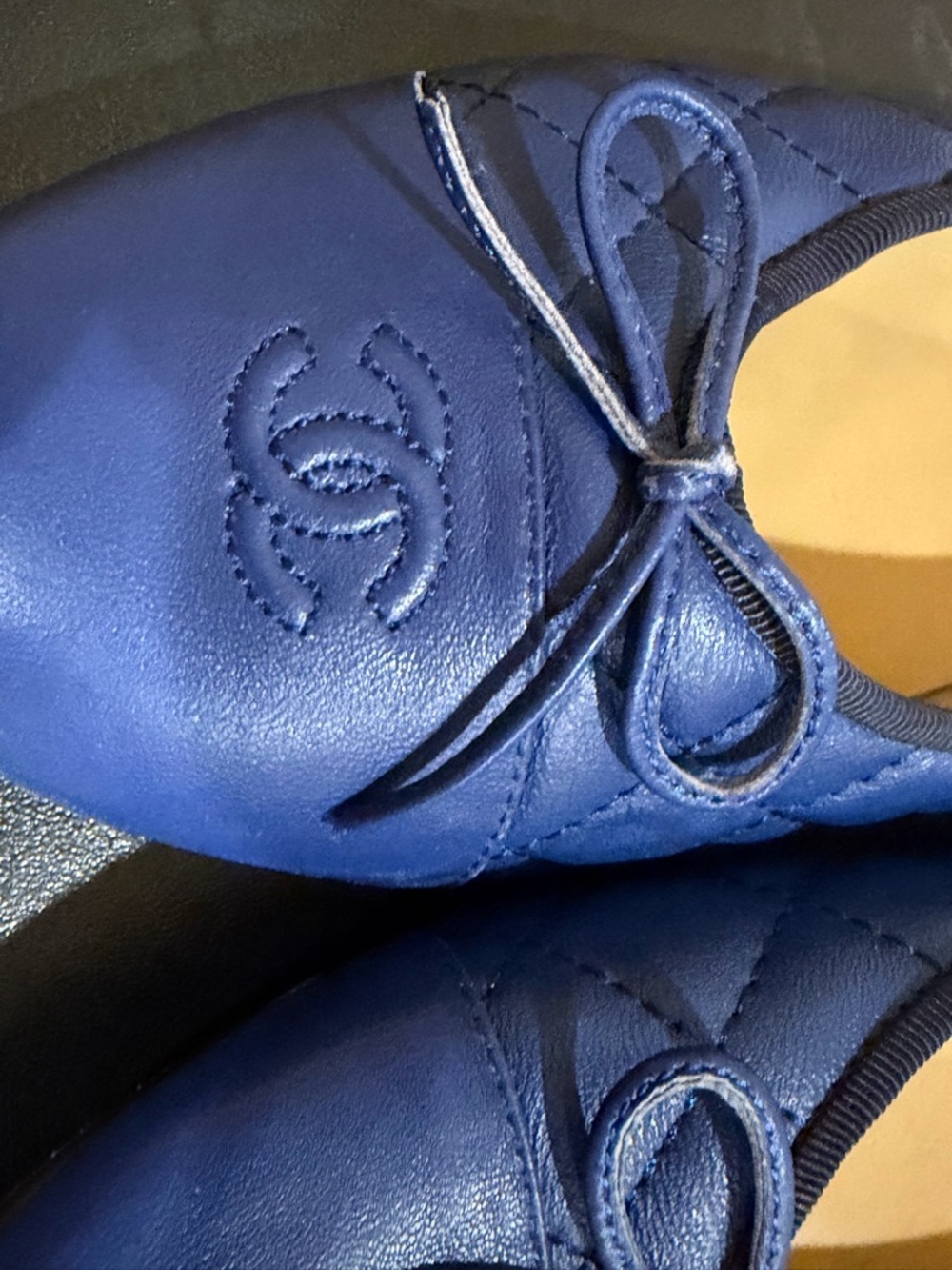 Chanel Classic Quilted Blue Ballet Flats - Women's Comfort Slip-Ons US12/ IT 42C - Picture 12 of 16